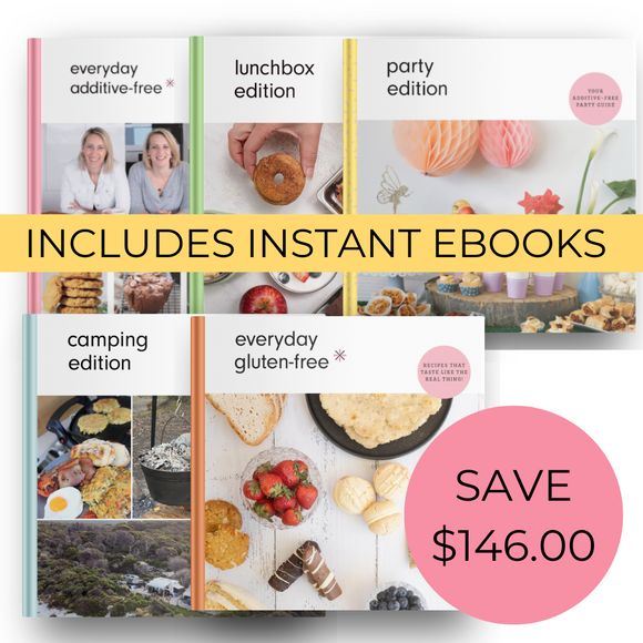 COOKBOOK Bundle - everyday additive-free (PAPERBACK) cookbook series + free instant ebooks